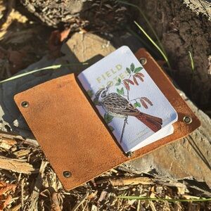 Hand Crafted Leather Bound Field Notes with Bird Design